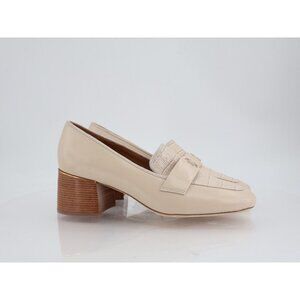 Tory Burch Everly 55mm Women 11 Loafers Cream Embossed Croc Leather Block Heel